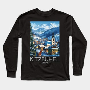 A Vintage Travel Illustration of Kitzbühel - Austria Long Sleeve T-Shirt